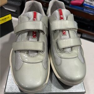 Prada Venice Bike Marmo Argento Men’s Sneakers Size 7.5 Designer Rare 2 Straps